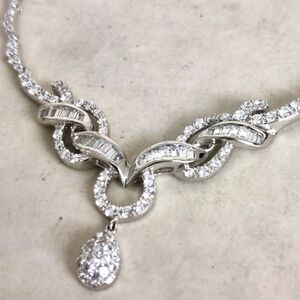 Spectacular Sterling Silver 925 Diamante Crystal Necklace